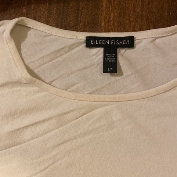 Eileen Fisher 100% silk Solid White Long Sleeve Top Neutral Minimalist Small - Picture 6 of 7